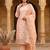 peach embroidered jimmi choo silk blend unstitched dress material 