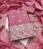 purple embroidered jimmi choo silk blend unstitched dress material 