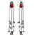 Oxidised Silver Look Long Chain Jhumka Earrings for Women with Artificial Stones & Pearl Drops