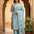 sky blue embroidered jimmi choo silk blend unstitched dress material 