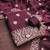 wine embroidered jimmi choo silk blend unstitched dress material 