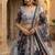 NAVY BLUE SEQUINS ZARI EMROIDERY WORK ORGANZA LEHENGA CHOLI SET FOR WOMEN'S