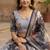 NAVY BLUE SEQUINS ZARI EMROIDERY WORK ORGANZA LEHENGA CHOLI SET FOR WOMEN'S