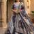 NAVY BLUE SEQUINS ZARI EMROIDERY WORK ORGANZA LEHENGA CHOLI SET FOR WOMEN'S