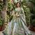 PARROT GREEN SEQUINS ZARI EMROIDERY WORK ORGANZA LEHENGA CHOLI SET FOR WOMEN'S