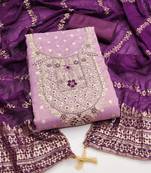 lavender weaved shimmer butti unstitched dress material 