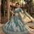 TEAL GREEN SEQUINS ZARI EMROIDERY WORK ORGANZA LEHENGA CHOLI SET FOR WOMEN'S