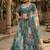 TEAL GREEN SEQUINS ZARI EMROIDERY WORK ORGANZA LEHENGA CHOLI SET FOR WOMEN'S