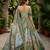 PARROT GREEN SEQUINS ZARI EMROIDERY WORK ORGANZA LEHENGA CHOLI SET FOR WOMEN'S