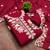 maroon embroidered rayon unstitched dress material 