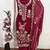 maroon embroidered rayon unstitched dress material 