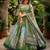 PARROT GREEN SEQUINS ZARI EMROIDERY WORK ORGANZA LEHENGA CHOLI SET FOR WOMEN'S