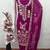 purple embroidered rayon unstitched dress material 