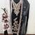 black embroidered rayon unstitched dress material 