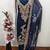 blue embroidered rayon unstitched dress material 