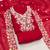 red embroidered rayon unstitched dress material 
