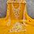 mustard embroidered rayon unstitched dress material 