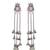 Oxidised Silver Look Long Chain Jhumka Earrings for Women with Artificial Stones & Pearl Drops