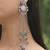 Oxidised Silver Look Long Chain Jhumka Earrings for Women with Artificial Stones & Pearl Drops
