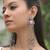 Oxidised Silver Look Long Chain Jhumka Earrings for Women with Artificial Stones & Pearl Drops