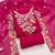 pink embroidered rayon unstitched dress material 