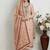 peach embroidered roman silk unstitched dress material 