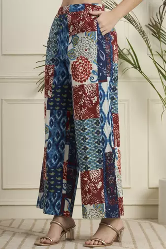 Women Printed  Cotton patchwork co-ord set 