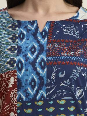 Women Printed  Cotton patchwork co-ord set  4