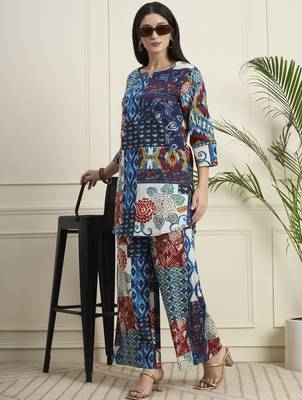 Women Printed  Cotton patchwork co-ord set  5
