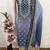 blue printed cotton butti unstitched dress material 