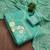 sea green embroidered roman silk unstitched dress material 