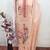 peach embroidered roman silk unstitched dress material 