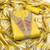 yellow  weaved shimmer silk unstitched dress material 