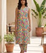 Women Printed Regular Pure Cotton Kurta with Trousers