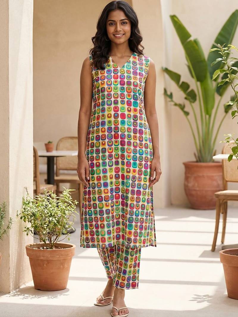 Women Printed Regular Pure Cotton Kurta with Trousers