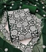 green embroidered georgette unstitched dress material 