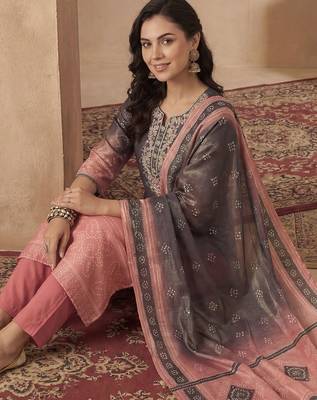Women Bandhani Embroidered Regular Sequinned Kurta with Trousers & With Dupatta 4