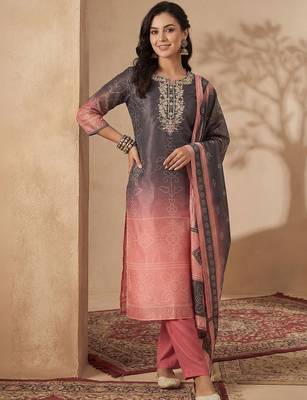 Women Bandhani Embroidered Regular Sequinned Kurta with Trousers & With Dupatta 5