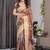 Cream color Digital Printed And Zari Woven Work Linen Saree