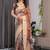 Cream color Digital Printed And Zari Woven Work Linen Saree