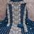 teal blue embroidered georgette unstitched dress material 