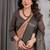 Brown color Digital Printed And Zari Woven Work Linen Saree