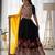 Black Chain stitch & Mirror work Georgette Lehenga Choli Set with Dupatta
