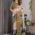 Olive color Digital Printed And Zari Woven Work Linen Saree