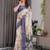 White color Digital Printed And Zari Woven Work Linen Saree