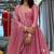 Pink fendy silk blend gown set with pant & dupatta