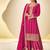 Magenta heavy chinon embroidered palazzo suit set