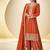 Orange heavy chinon embroidered palazzo suit set
