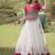 White & Maroon Gamthi Embroidered Foil Print Rayon Flared Lehenga Choli Set