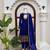 Royal blue premium chinon anarkali suit set